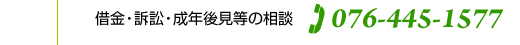 借金・訴訟・成年後見等の相談 076-445-1577
